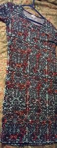 Lularoe medium M dress blue black red
